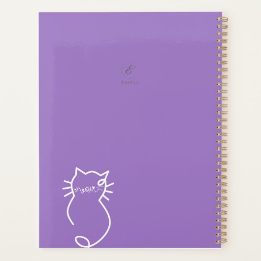 "With Love, Meow" Cozy Cat Notebook Planer (Rückseite)