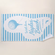 With Love Naples Beach Golf Tee Towel