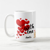 With Love Personalized Mug Kaffeetasse (Links)