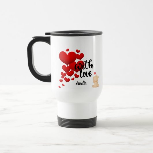 With Love Personalized Travel Mug Reisebecher (Links)