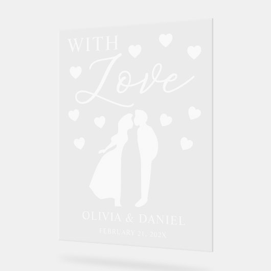 With Love Personalized Wedding Acrylschild (Winkel)