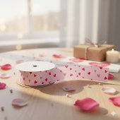With Love Pink Heart Romantic Gift Wrapping Decora Satinband