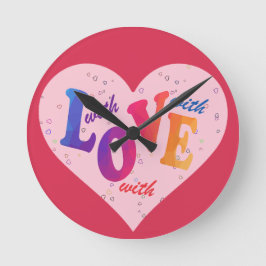 With love runde wanduhr