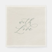 With Love Sage Green Wedding Napkins Serviette (Vorderseite)