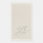 With Love Sage Green Wedding Serviette (Vorderseite)