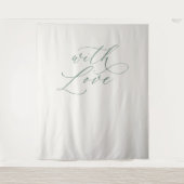With Love Wedding Photo Backdrop Banner Wandteppich (Vorderseite)