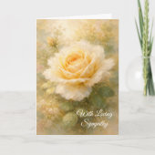 With Loving Sympathy Yellow Rose Christian Prayer Karte (Vorderseite)