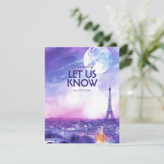 With menu Amour Éternel RSVP Card  Karte (Stehend Vorderseite)