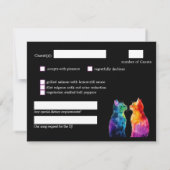 With menu  Purrfectly Yours: A Rainbow Love budget RSVP Karte (Rückseite)
