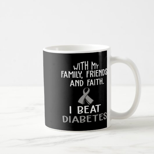With My Family And Faith I Beat Diabetes  Kaffeetasse (Rechts)