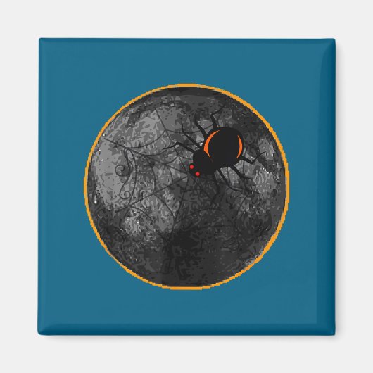 With On Spider Web Arachnid Moon Solar Magnet (Vorne)