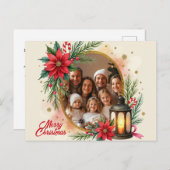 With own photo Hearth & Holly Feiertagspostkarte (Vorne/Hinten)