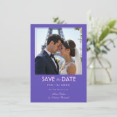 With photo Amour Éternel Eiffel Embrace Save The Date (Stehend Vorderseite)