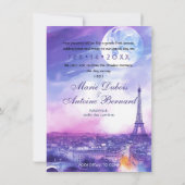 With photo Amour Éternel Eiffel Embrace Save The Date (Rückseite)