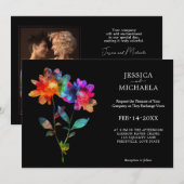 🌈 With photo Petals & Pride  Einladung (Vorne/Hinten)