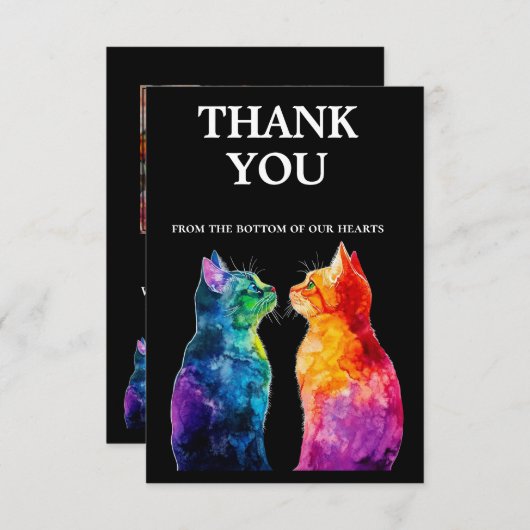 With photo 🌈  Purrfectly Yours: Purrfectly  Dankeskarte (Vorne/Hinten)