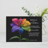 🌈 With photo Technicolor Love Einladung (Stehend Vorderseite)