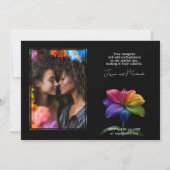 🌈 With photo Technicolor Love Einladung (Rückseite)