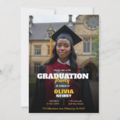 🎓With QR code Modern Grad Party Einladung (Vorderseite)