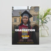 🎓With QR code Modern Grad Party Einladung (Stehend Vorderseite)