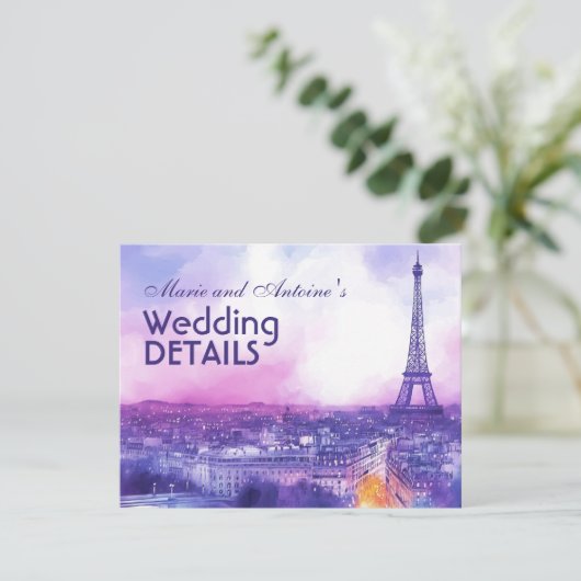 With QR code wedding details Begleitkarte (Stehend Vorderseite)