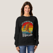 With Scarlet Macaw Colourful Parrot Bird Sweatshirt (Vorne ganz)