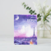 With Song Request Amour Éternel RSVP Card  Karte (Stehend Vorderseite)