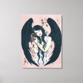 Wither Gothic Angel Decay Pink Wrapped Canvas Leinwanddruck (Vorderseite)