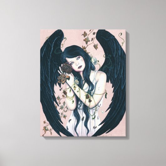 Wither Gothic Angel Decay Pink Wrapped Canvas Leinwanddruck (Vorderseite)