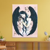 Wither Gothic Angel Decay Pink Wrapped Canvas Leinwanddruck (Insitu (Wohnzimmer))