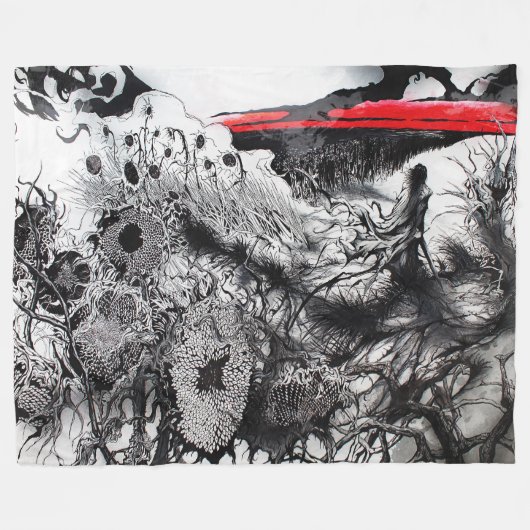 Withering Fields of the Crimson Dusk Fleecedecke (Vorderseite (Horizontal))