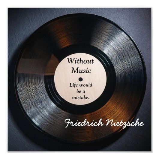 Without Music - Nietzsche quote - art print Fotodruck (Vorne)