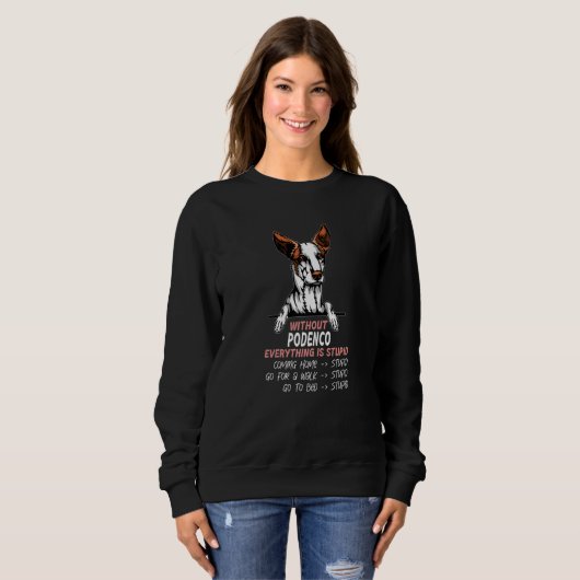 without Podenco dog everything is stupid Premium Sweatshirt (Vorne ganz)