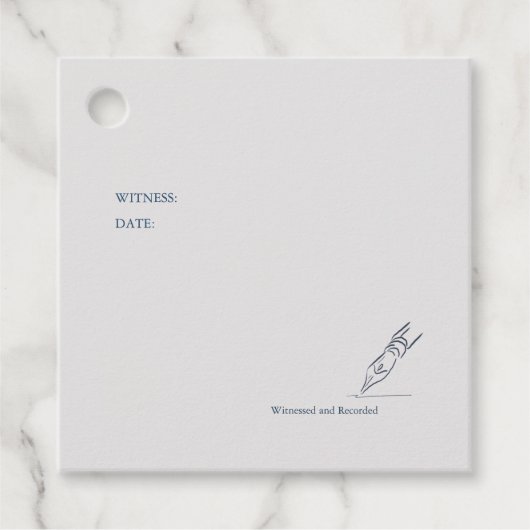 Witness Pen- Minimalist Wedding Geschenkanhänger (Vorderseite)