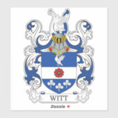 Witt Familienwappen Aufkleber (Blatt)