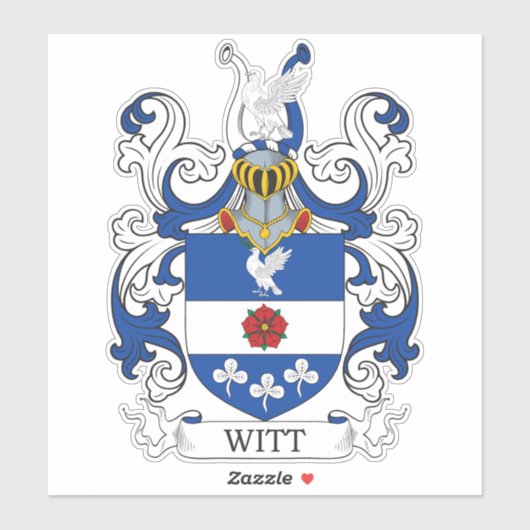Witt Familienwappen Aufkleber (Blatt)
