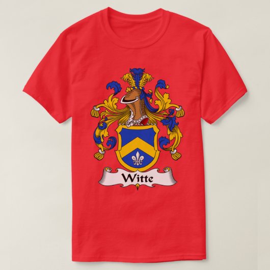 Witte Coat of Arms Family Crest T-Shirt (Design vorne)