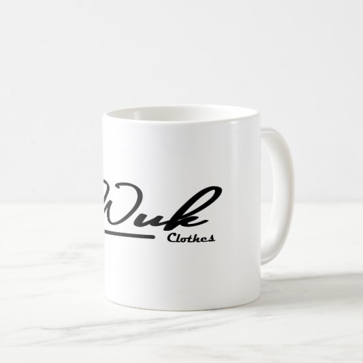Witte mok logo Wuk Clothes Kaffeetasse (VorderseiteRechts)