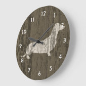 Witterungsbedingte Dackel Große Wanduhr (Winkel)