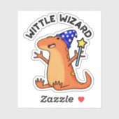 Wittle Wizard Funny Lizard Pun Aufkleber (Blatt)