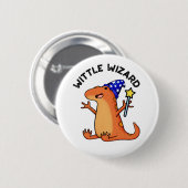 Wittle Wizard Funny Lizard Pun Button (Vorne & Hinten)