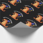 Wittle Wizard Funny Lizard Pun Dark BG Geschenkpapier (Ecke)