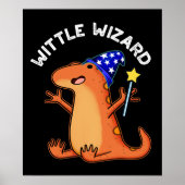 Wittle Wizard Funny Lizard Pun Dark BG Poster (Vorne)
