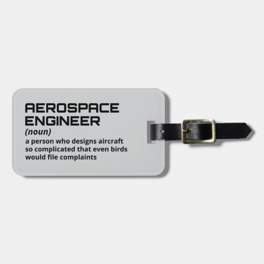 Witty Aerospace Engineer Travel Gepäckanhänger (Vorderseite horizontal)