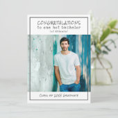 Witty Bachelor of Science Foto Graduation Party Einladung (Stehend Vorderseite)