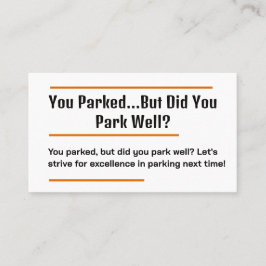 Witty Bad Parking Telefonnummerkarte