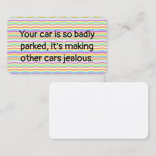 Witty Bad Parking Visitenkarte (Vorne/Hinten)