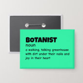 Witty Botany Expert Definition Button (Vorderseite/Rückseite)