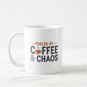 Witty Caffeine Humor Coffee and Chaos Minimalist Kaffeetasse (Links)