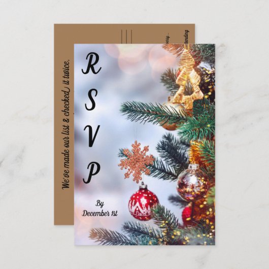 Witty Christmas RSVP Card (Vorne/Hinten)